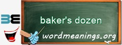 WordMeaning blackboard for baker's dozen